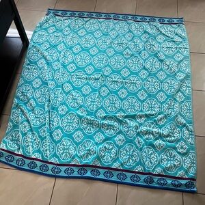 Cotton Craft Woven Velour Oversize Blue Beach Towel